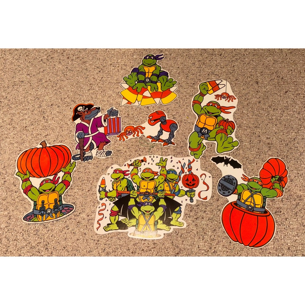 Vintage Teenage Mutant Ninja Turtles Halloween Cutouts 90s Set 7 pc Retro TMNT